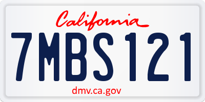 CA license plate 7MBS121