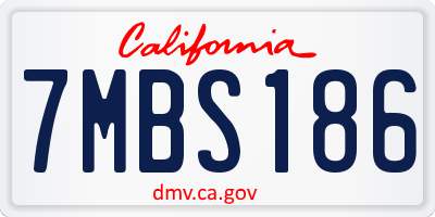 CA license plate 7MBS186