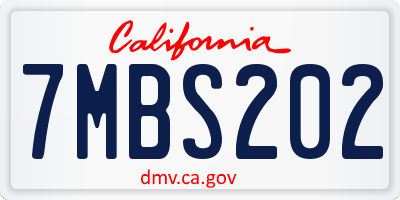 CA license plate 7MBS202