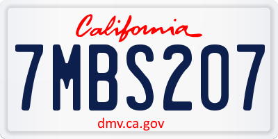 CA license plate 7MBS207