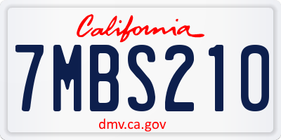 CA license plate 7MBS210