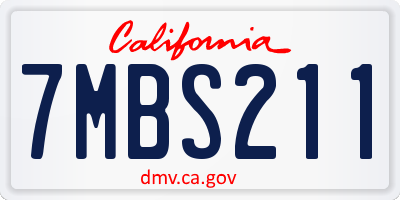 CA license plate 7MBS211