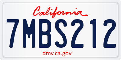 CA license plate 7MBS212