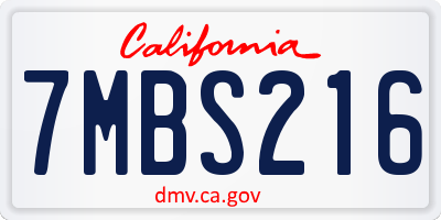 CA license plate 7MBS216