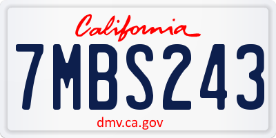 CA license plate 7MBS243