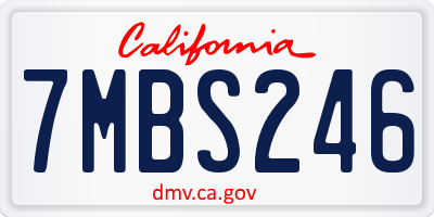 CA license plate 7MBS246
