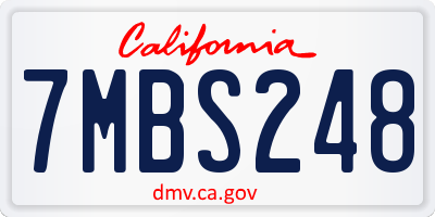 CA license plate 7MBS248