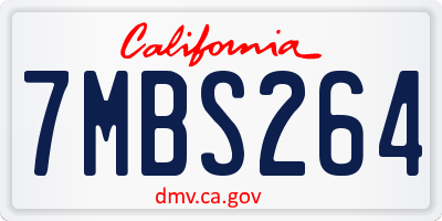 CA license plate 7MBS264