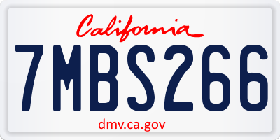 CA license plate 7MBS266