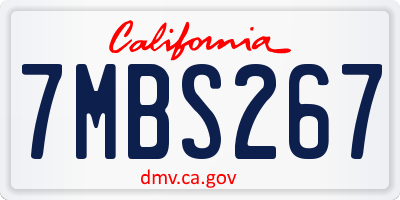 CA license plate 7MBS267