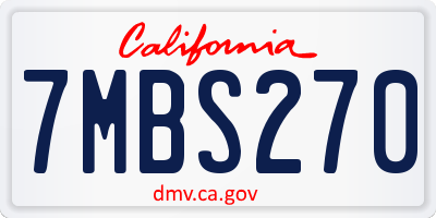CA license plate 7MBS270
