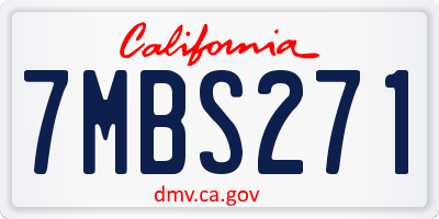 CA license plate 7MBS271