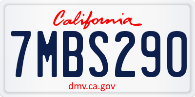 CA license plate 7MBS290