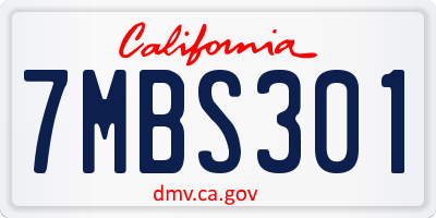 CA license plate 7MBS301