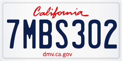 CA license plate 7MBS302