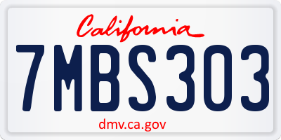 CA license plate 7MBS303