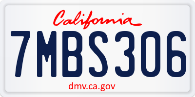 CA license plate 7MBS306