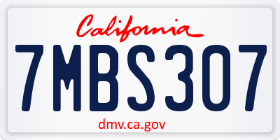CA license plate 7MBS307