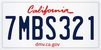 CA license plate 7MBS321
