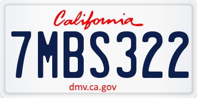 CA license plate 7MBS322