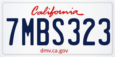 CA license plate 7MBS323