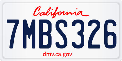 CA license plate 7MBS326