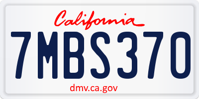 CA license plate 7MBS370