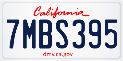 CA license plate 7MBS395