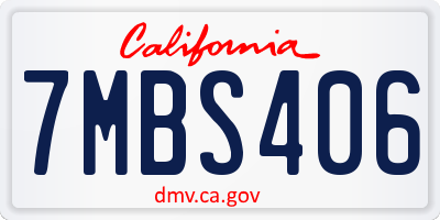 CA license plate 7MBS406