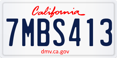 CA license plate 7MBS413