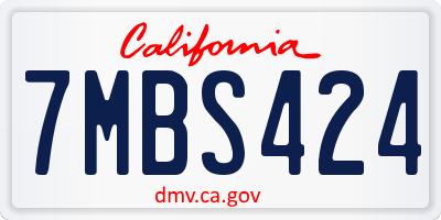 CA license plate 7MBS424