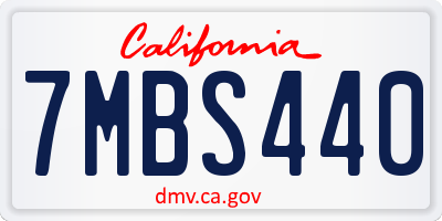 CA license plate 7MBS440