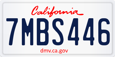 CA license plate 7MBS446
