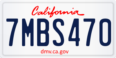CA license plate 7MBS470