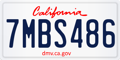 CA license plate 7MBS486