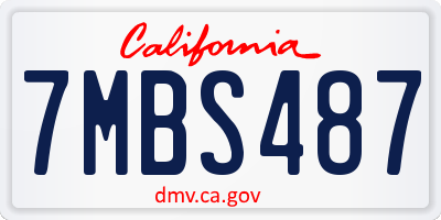 CA license plate 7MBS487