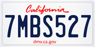 CA license plate 7MBS527