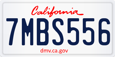 CA license plate 7MBS556