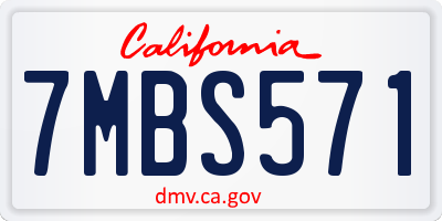 CA license plate 7MBS571