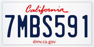 CA license plate 7MBS591