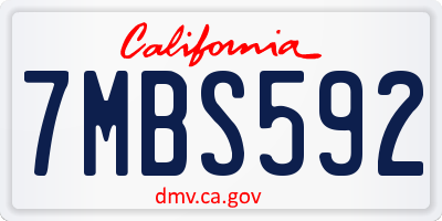 CA license plate 7MBS592