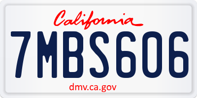 CA license plate 7MBS606