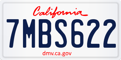 CA license plate 7MBS622