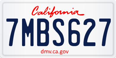 CA license plate 7MBS627
