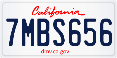 CA license plate 7MBS656