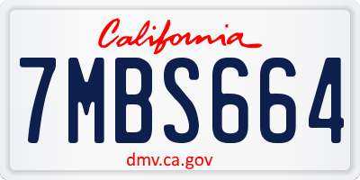 CA license plate 7MBS664