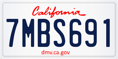 CA license plate 7MBS691