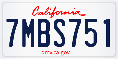 CA license plate 7MBS751