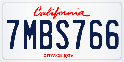 CA license plate 7MBS766