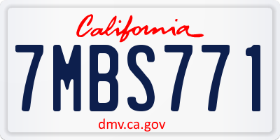 CA license plate 7MBS771